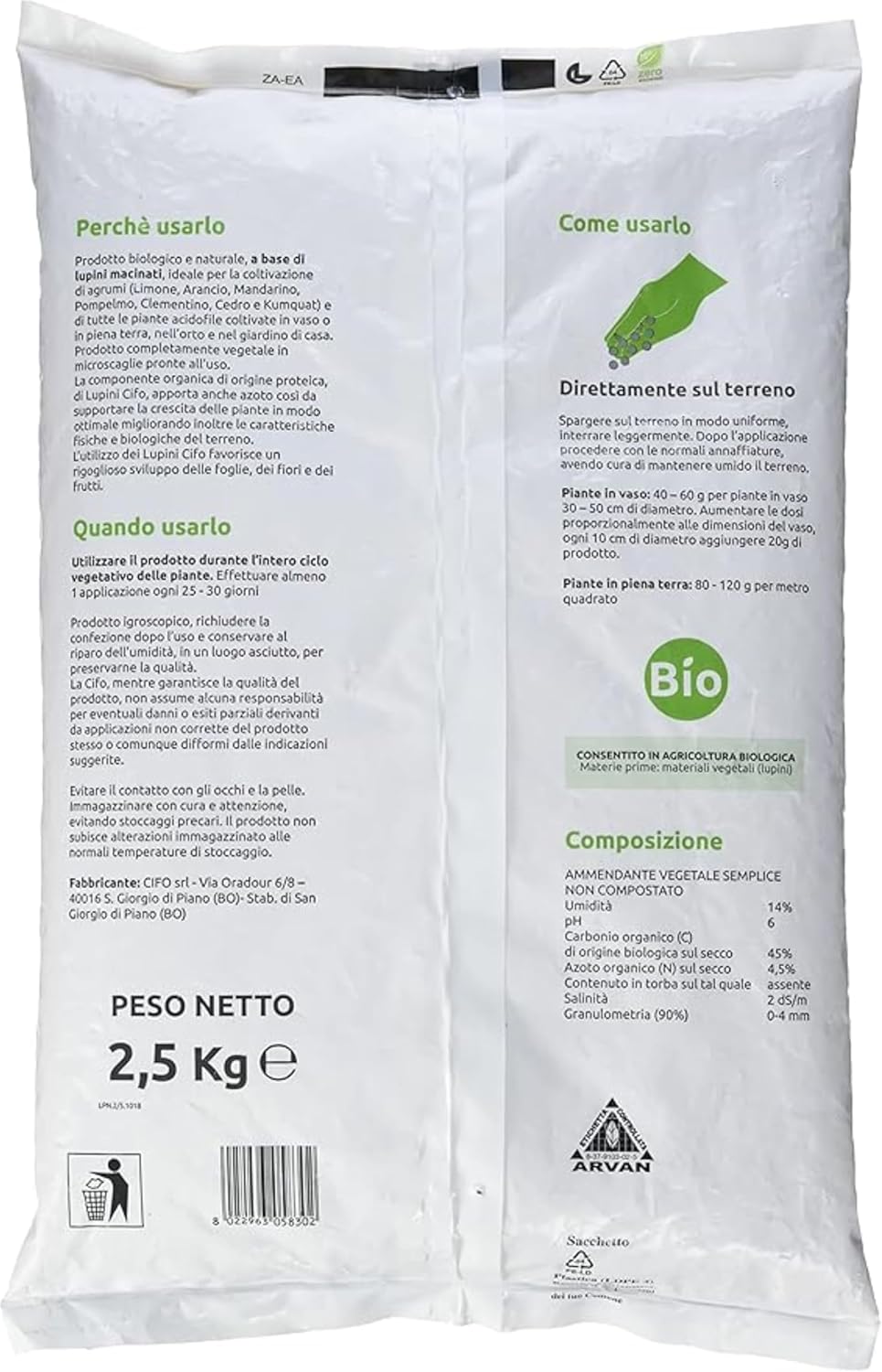 LUPINI CIFO: IL CONCIME NATURALE IDEALE PER AGRUMI E PIANTE ACIDOFILE